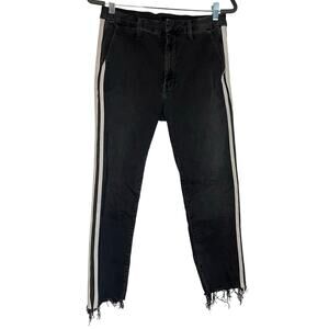 Mother faded black striped jeans 28